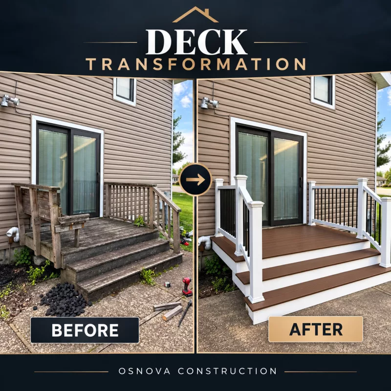 Professional deck repair and replacement by Osnova Construction