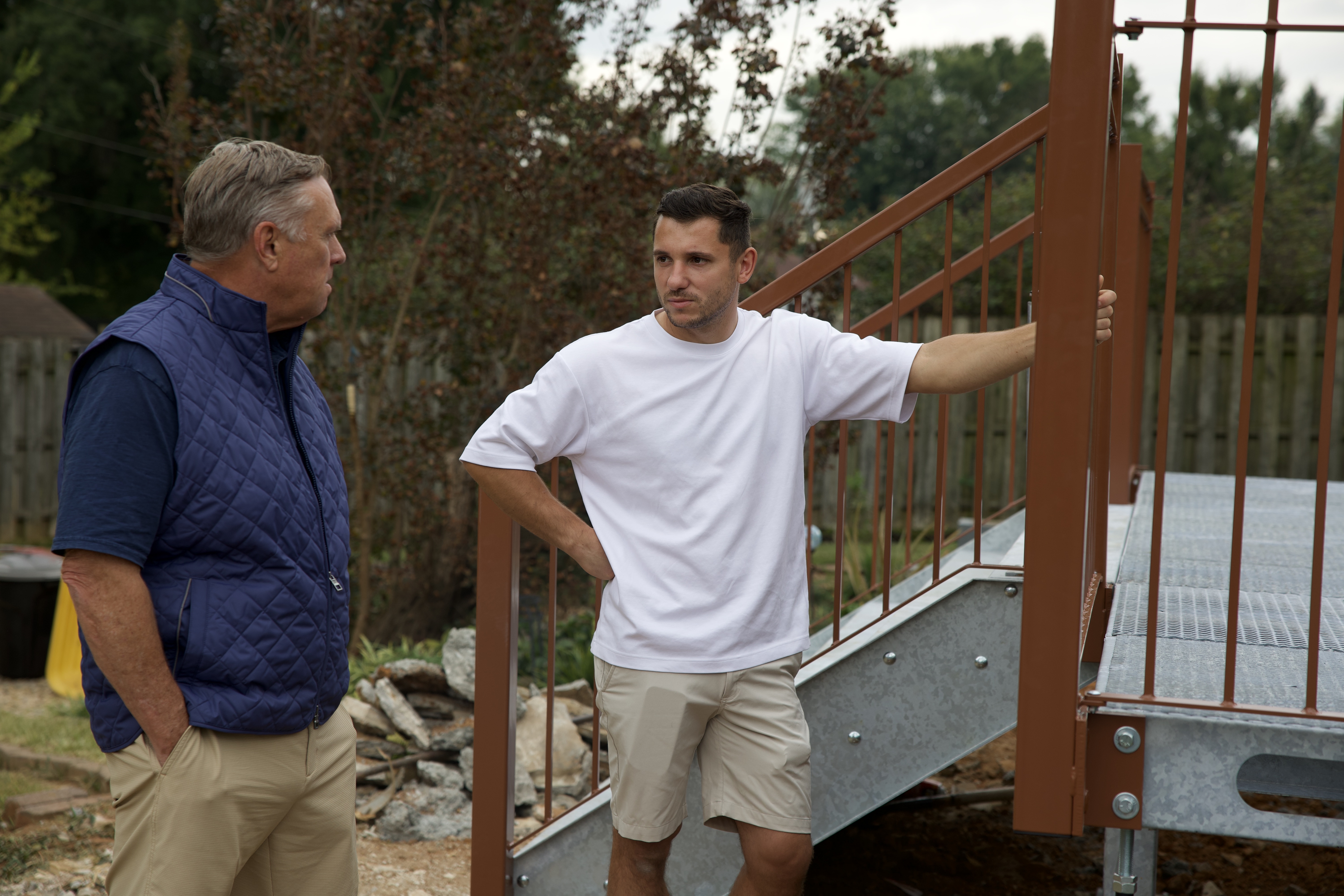 Osnova Construction owner Serhii Yurakh during metal deck system training in Kentucky