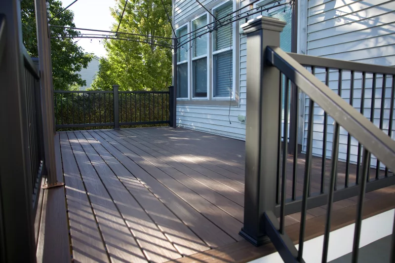 New deck construction in progress by Osnova Construction in Illinois